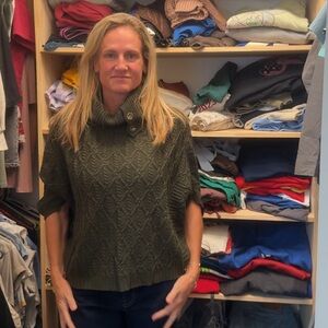 Design History Dark Green Cowl Neck Sweater